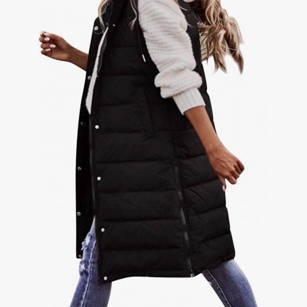 Columbia Black Quilted knee length Vest